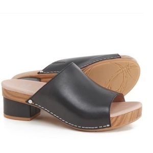 Dansko Maci Leather Block, Black, Size 8